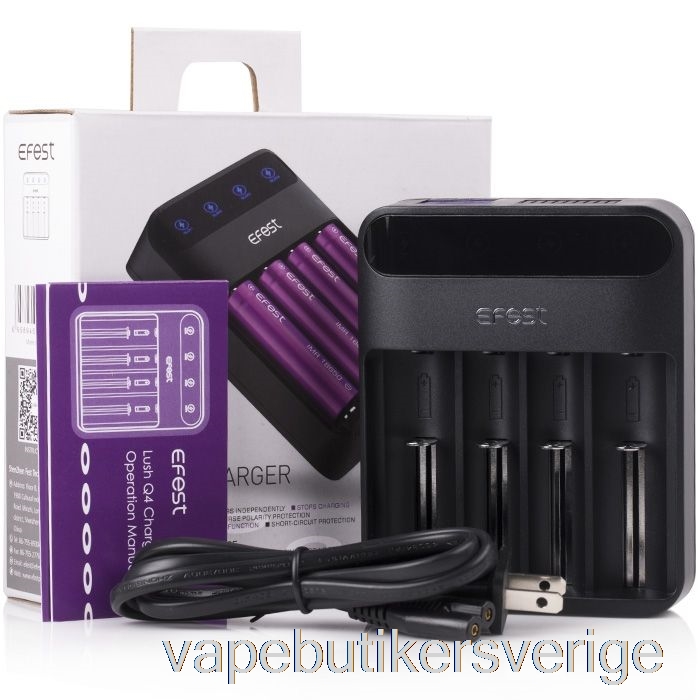 Vape Sverige Efest Lush Q4 4-fack Intelligent Led Batteriladdare