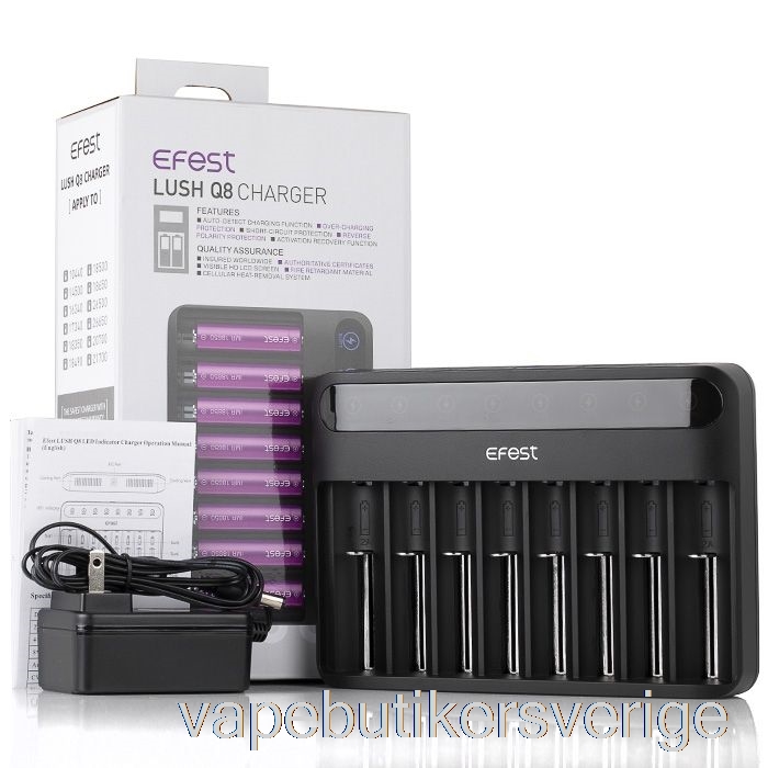 Vape Sverige Efest Lush Q8 8 Bay Intelligent Batteriladdare