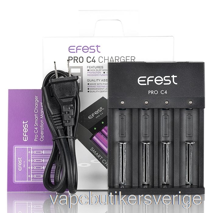 Vape Sverige Efest Pro C4 4-bay Smart Batteriladdare