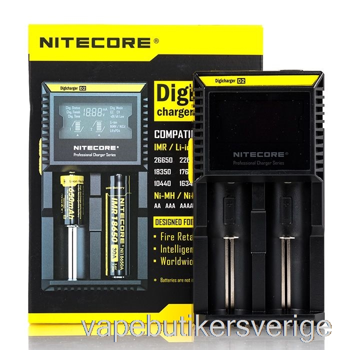 Vape Sverige Nitecore D2 Batteriladdare (2-fack)