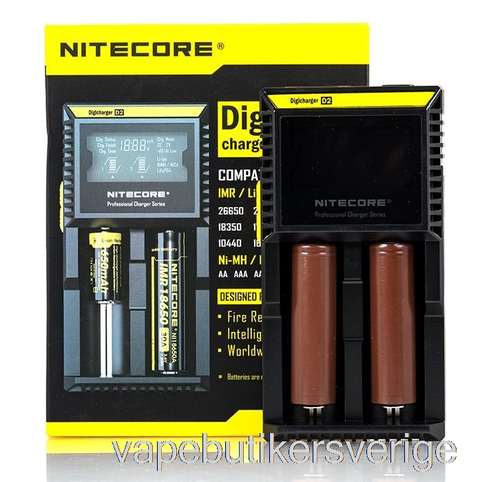 Vape Sverige Nitecore D2 Batteriladdare (2-fack)