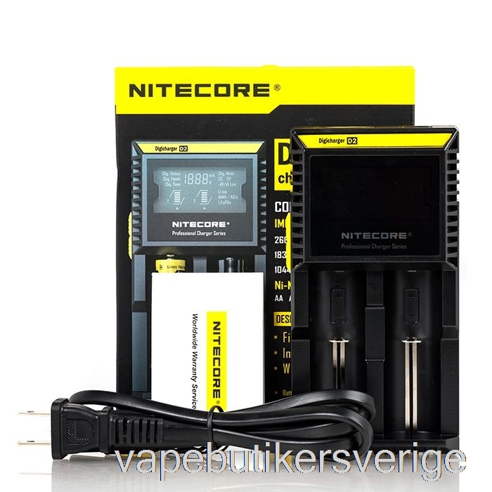 Vape Sverige Nitecore D2 Batteriladdare (2-fack)