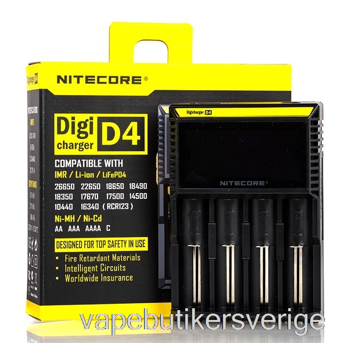 Vape Sverige Nitecore D4 Batteriladdare (4-fack)