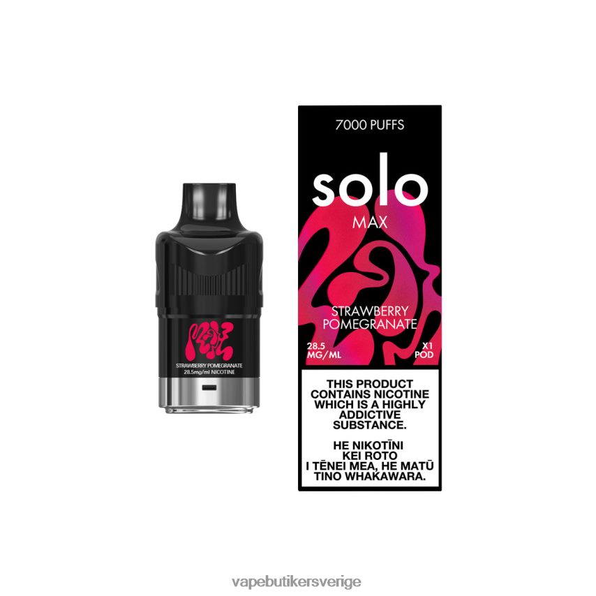 Vape Utan Nikotin - Solo MAX pod jordgubbs granatäpple DB20T484