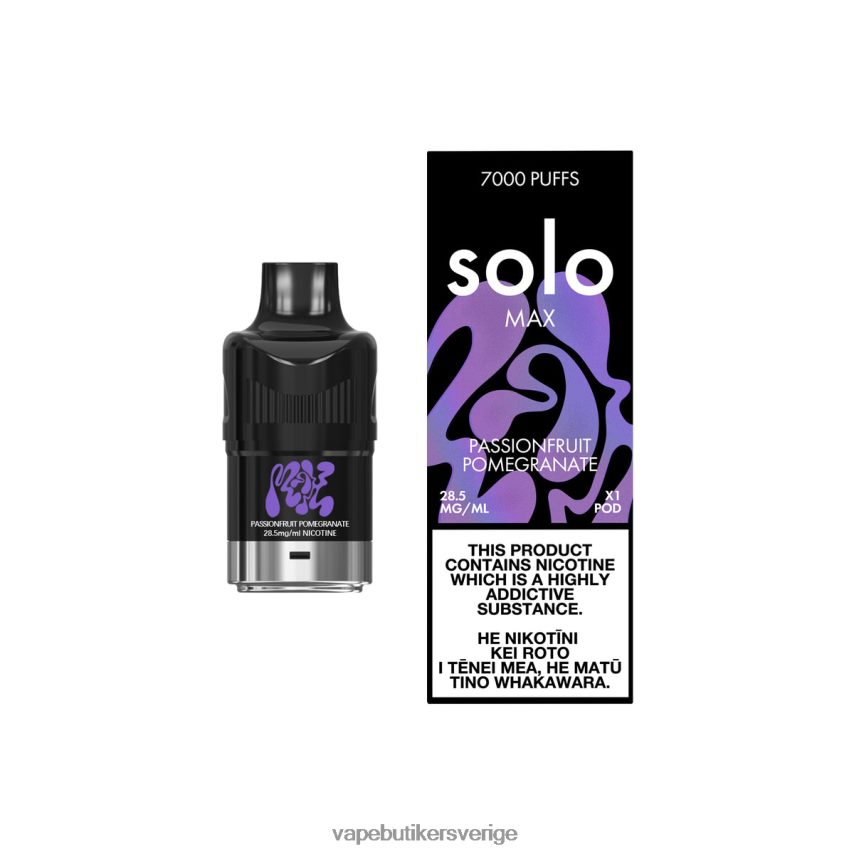 Vape Utan Nikotin - Solo MAX pod passionsfrukt granatäpple DB20T489
