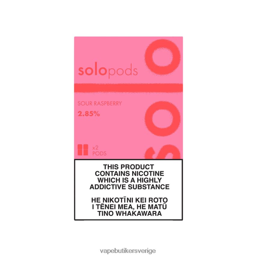 Vape Utan Nikotin - Solo ersättningspod 2-pack syrliga hallon DB20T459